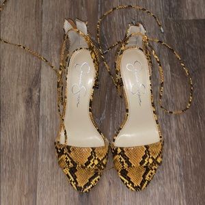 Snake print high heels